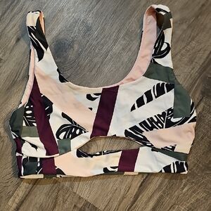 Tropical Print Bikini Top